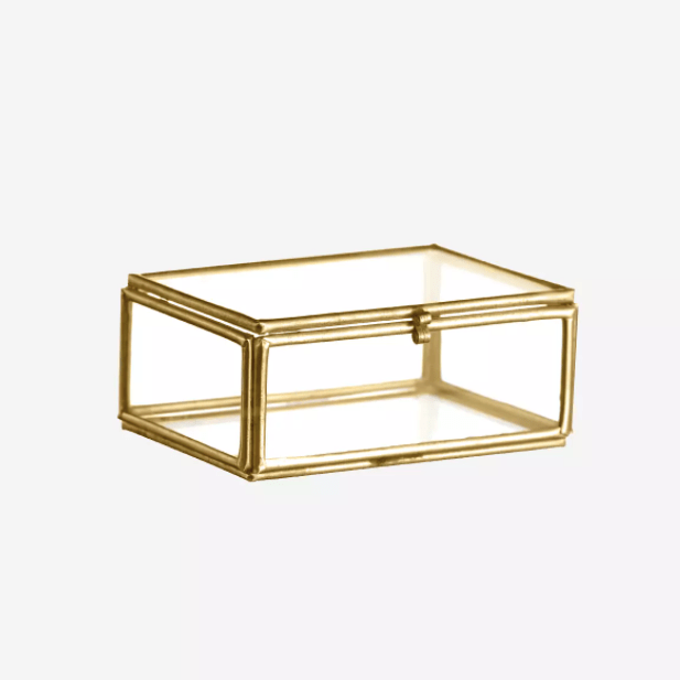 Boîte à bijoux rectangle dorée