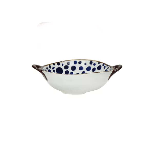 Petit plat au four en porcelaine à pois