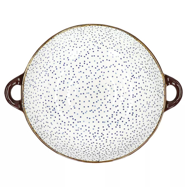 Plat au four en porcelaine à pois
