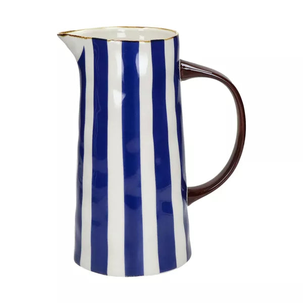 Grand pichet rayé bleu