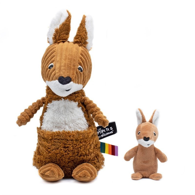 Peluche kangourou maman et son bébé