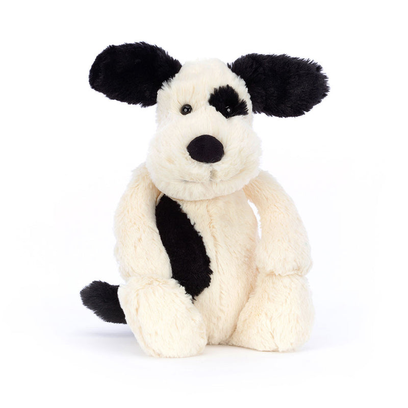 Peluche chien noir et blanc