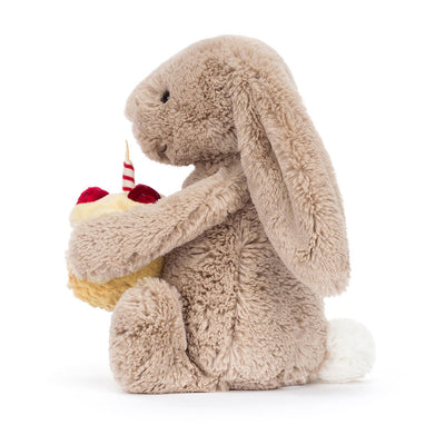 Peluche lapin gâteau d'anniversaire