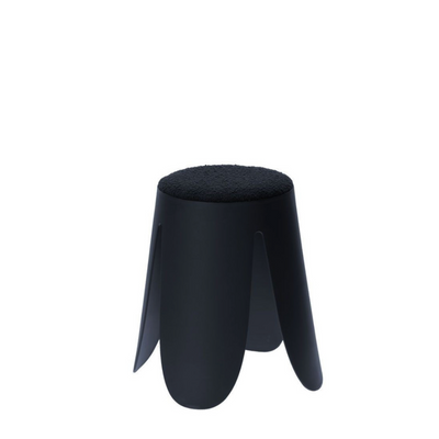 Pouf/tabouret avec assise en tissu noir