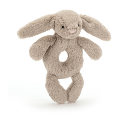 Peluche hochet lapin beige 