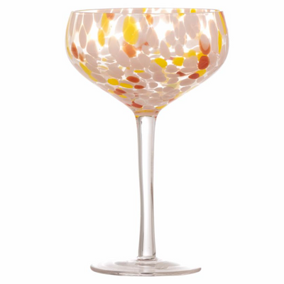 Verre à cocktail Murano jaune/rose