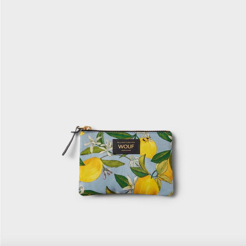 pochette citron jaune, bleu et verte 