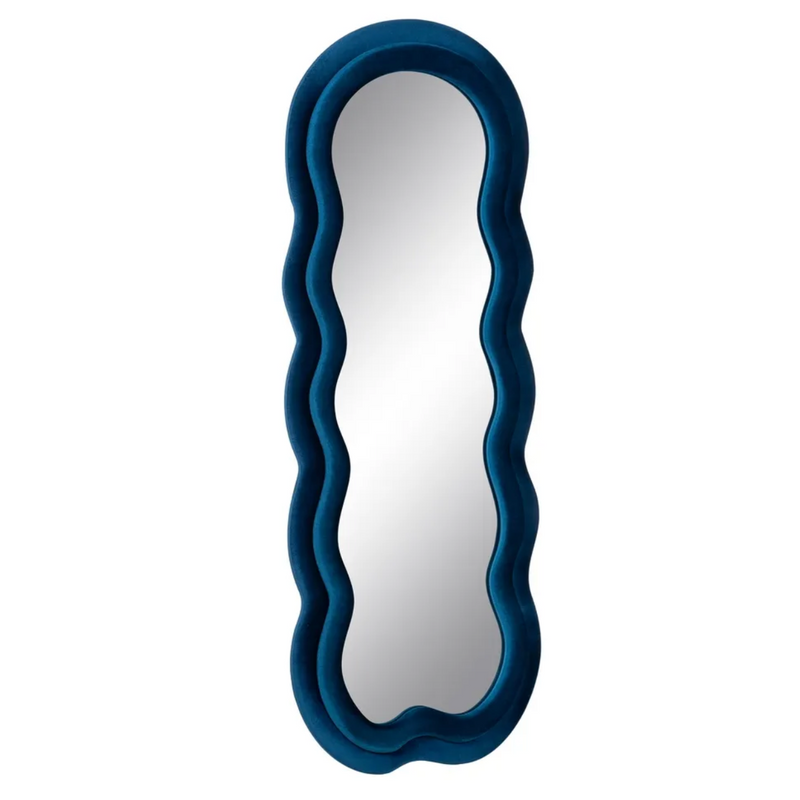 miroir bleu ondulé 