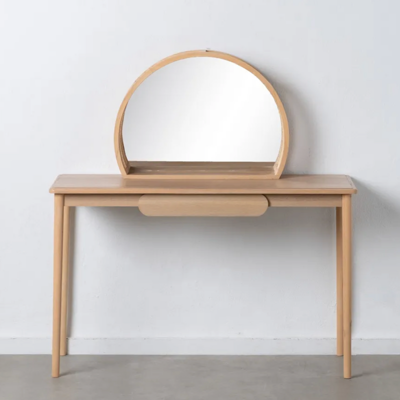 Coiffeuse en bois avec miroir