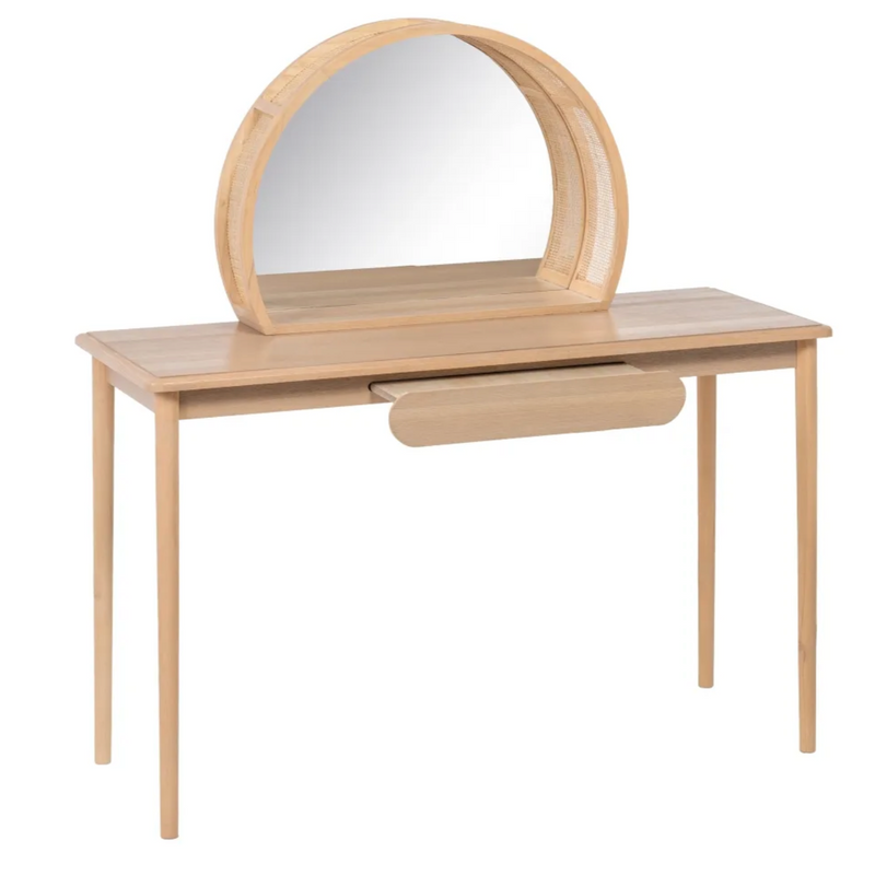 Coiffeuse en bois avec miroir