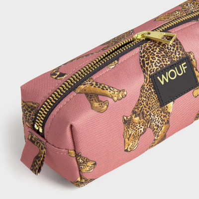 Trousse à crayons léopard et rose