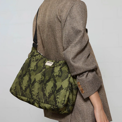 Grand sac à main cobra vert