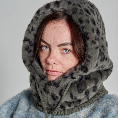 Cagoule léopard grise