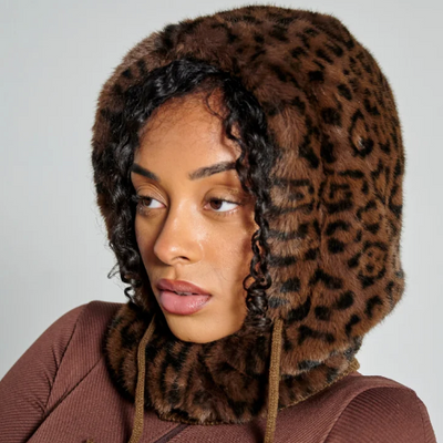 Cagoule léopard marron