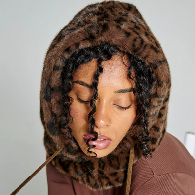 Cagoule léopard marron