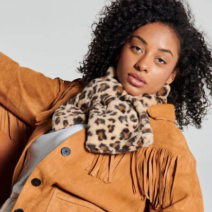 Echarpe léopard beige