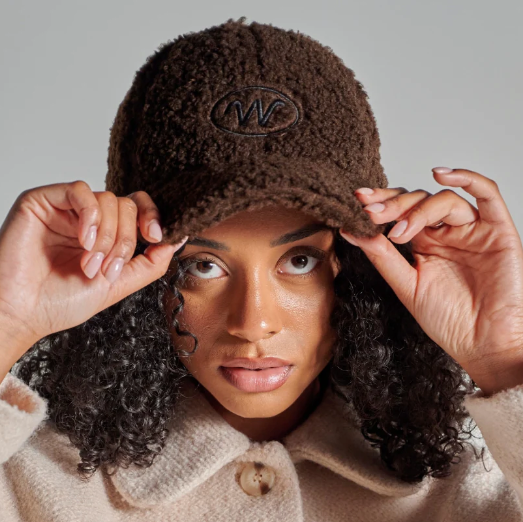 Casquette bouclette marron