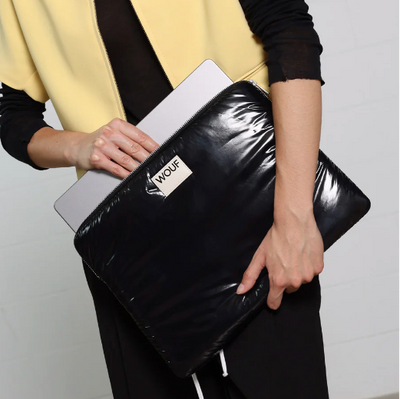 Pochette d'ordinateur doudoune noire
