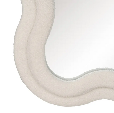 Miroir ondulé blanc cassé effet bouclette