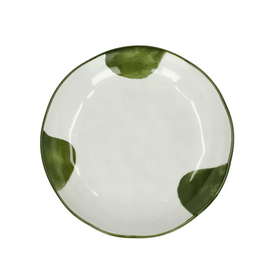 Assiette creuse tâches vertes