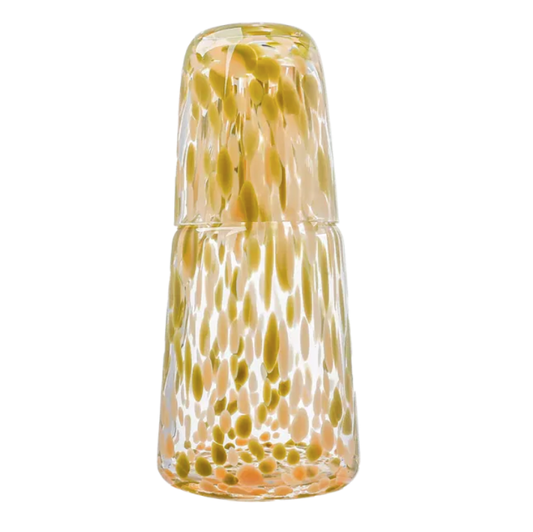 Service de nuit moucheté kaki et rose