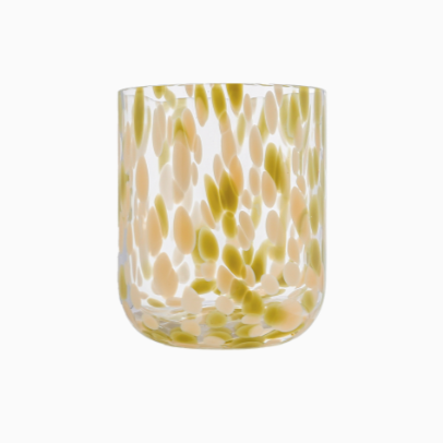 Verre moucheté kaki et rose