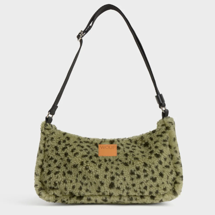 Sac bandoulière moumoute léopard vert