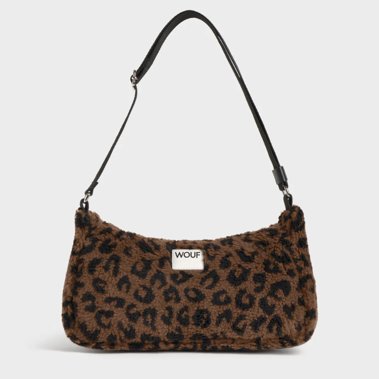 Sac bandoulière moumoute léopard