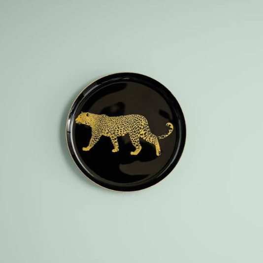 Petit plateau rond léopard