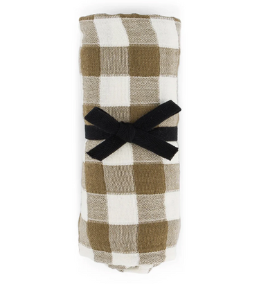 Lange vichy blanc et marron