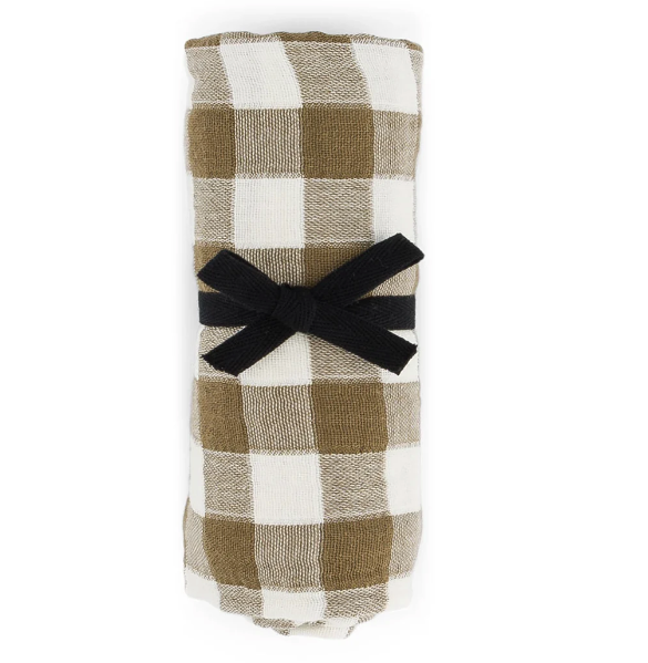 Lange vichy blanc et marron