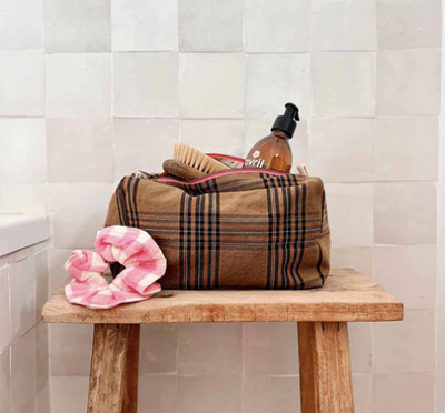 Trousse de toilette tartan