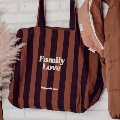 Sac cabas rayures "Family Love"