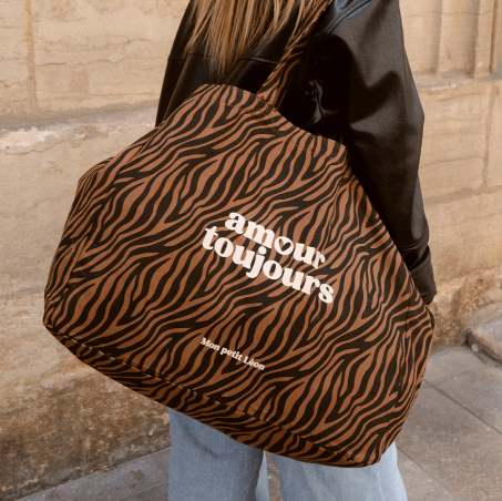 Sac cabas zébré "Amour toujours"