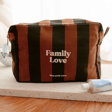 Trousse de toilettes rayures "Family Love"
