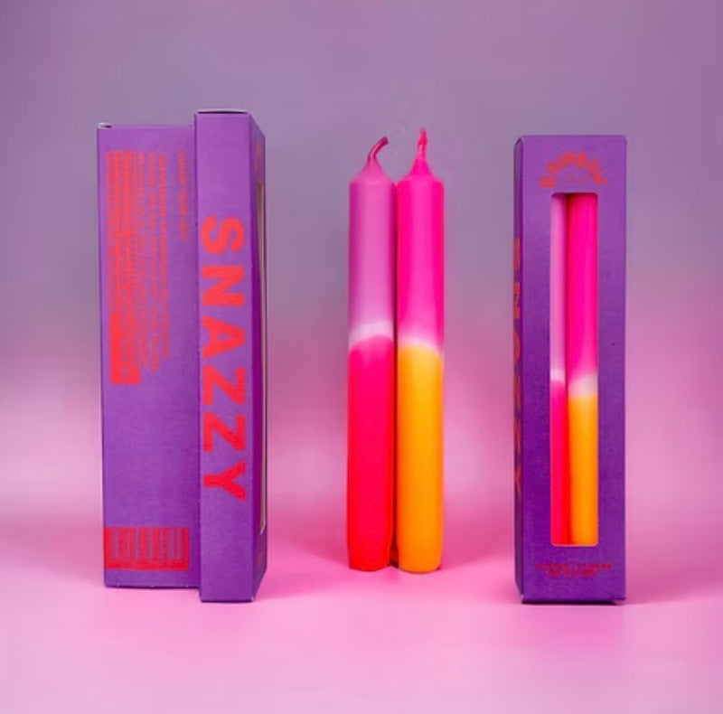 Duo de bougies rose fluo