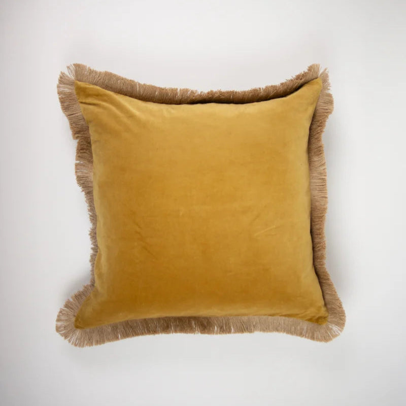 Coussin bicolor à franges