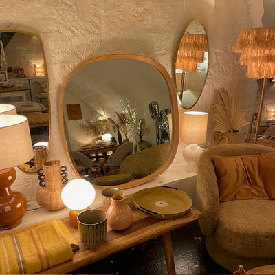 Miroir bords chêne biseautés