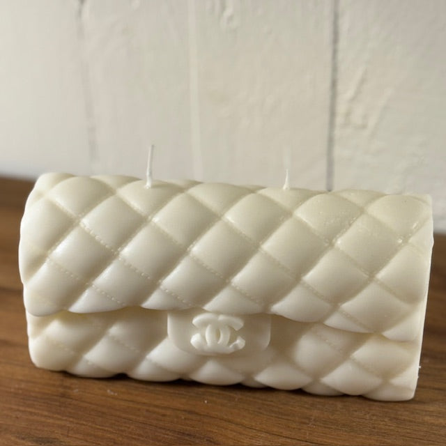 Bougie grand sac à main matelassé