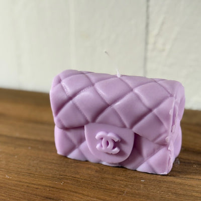 Bougie sac à main matelassé
