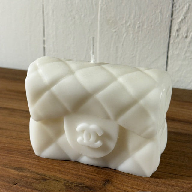 Bougie sac à main matelassé