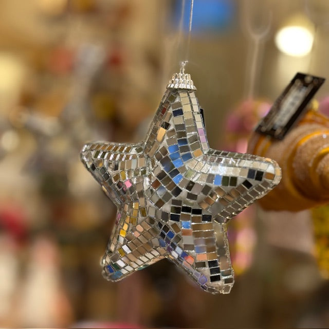 Décoration disco à accrocher en étoile