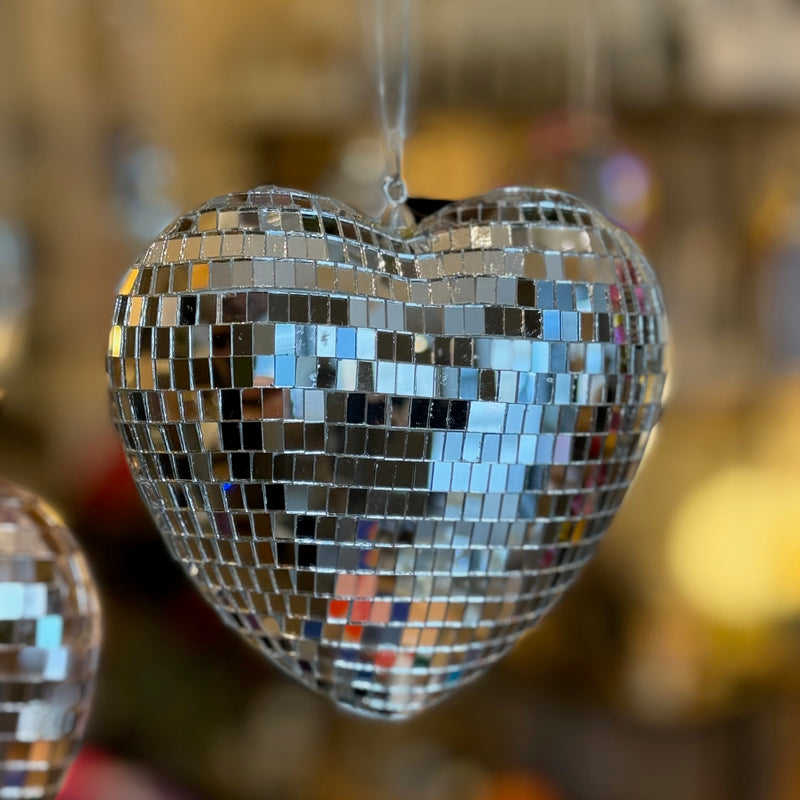 Décoration disco à accrocher en coeur