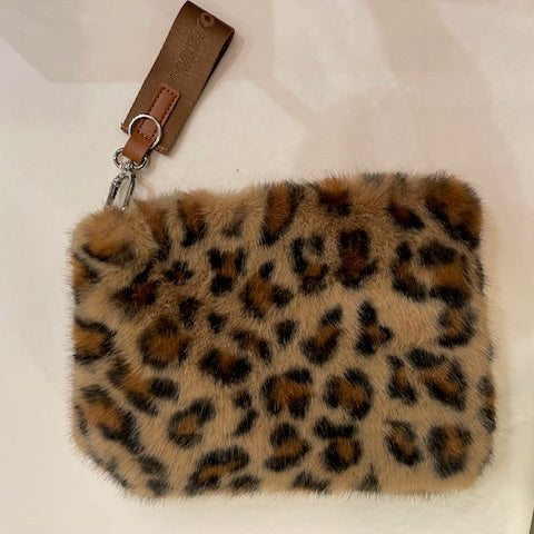 Pochette léopard fausse fourrure