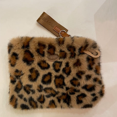 Pochette léopard fausse fourrure