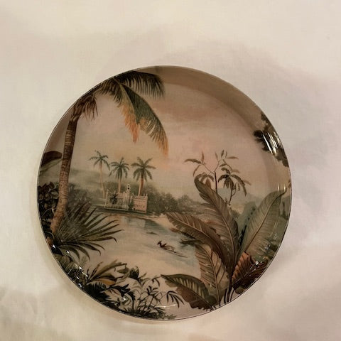 Petit plateau rond palmier