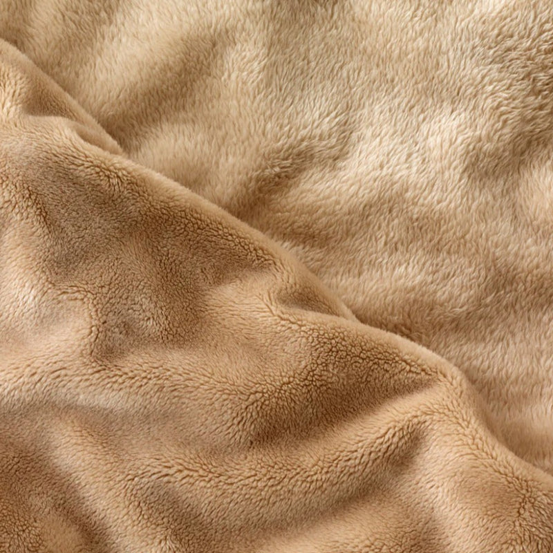 Plaid classique beige vu de près