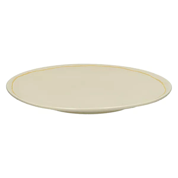 Grande assiette beige  liseré jaune