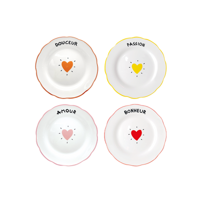 Set de 4 assiettes à message