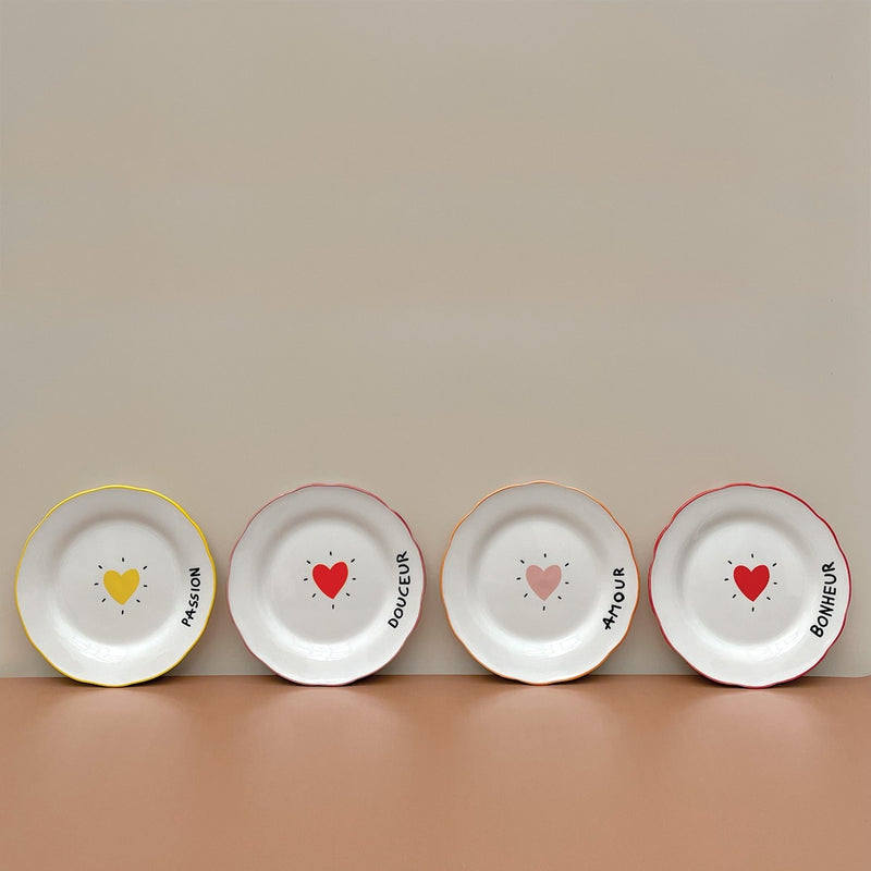Set de 4 assiettes à message
